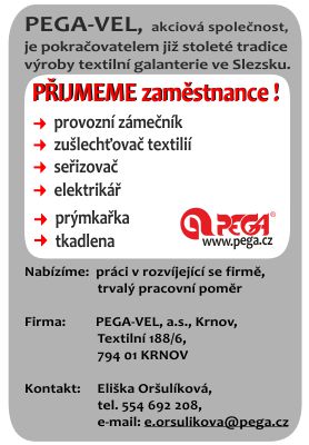 Perspektivní zaměstnání v Krnově: seřizovač, instalatér, prýmkařka, tkadlena
